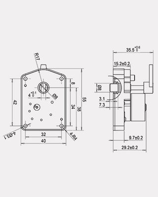 4.5NM Motorised Valve Actuator 450mA Current With Manual Handle